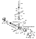 MOTOR - PUMP MECHANISM Diagram and Parts List for GSD900T-55BA  General Electric Dishwasher