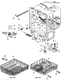 Section Diagram and Parts List for GSD1180T55WW  General Electric Dishwasher