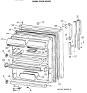 FRESH FOOD DOOR Diagram and Parts List for TBX19MASMRWH  General Electric Refrigerator