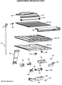 COMPARTMENT SEPARATOR PARTS Diagram and Parts List for TBX19MASMRWH  General Electric Refrigerator