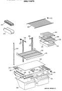 SHELF PARTS Diagram and Parts List for TBX21DASMRAD  General Electric Refrigerator