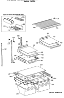 SHELF PARTS Diagram and Parts List for TBX22JASPRWH  General Electric Refrigerator