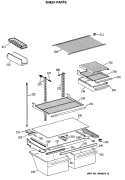 SHELF PARTS Diagram and Parts List for TBX21SASMRWH  General Electric Refrigerator