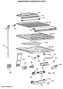 COMPARTMENT SEPARATOR PARTS Diagram and Parts List for TBE18JASMRAD  General Electric Refrigerator