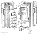 Section Diagram and Parts List for TFX24ZASBAD  General Electric Refrigerator