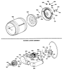 BLOWER & DRIVE ASSEMBLY Diagram and Parts List for DDE7200SBLWH  General Electric Dryer