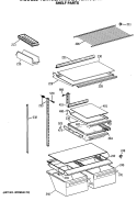 SHELF PARTS Diagram and Parts List for TBX18GATHRWH  General Electric Refrigerator