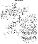 FRESH FOOD SECTION Diagram and Parts List for TFG24ZASCWH  General Electric Refrigerator