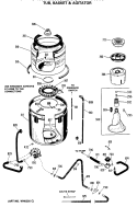 TUB, BASKET & AGITATOR Diagram and Parts List for WWA9895SALAA  General Electric Washer