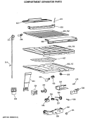 COMPARTMENT SEPARATOR PARTS Diagram and Parts List for TBE18DASSRWH  General Electric Refrigerator