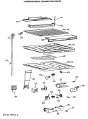 COMPARTMENT SEPARATOR PARTS Diagram and Parts List for TBE21DASTRWH  General Electric Refrigerator