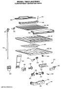 COMPARTMENT SEPARATOR PARTS Diagram and Parts List for TBE21JASTRWH  General Electric Refrigerator