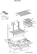 SHELF PARTS Diagram and Parts List for TBE21DATMRWH  General Electric Refrigerator