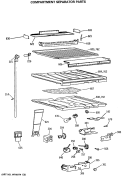 COMPARTMENT SEPARATOR PARTS Diagram and Parts List for TBE21DATMRWH  General Electric Refrigerator