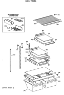 SHELF PARTS Diagram and Parts List for TBH18JASMRWH  General Electric Refrigerator
