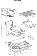 SHELF PARTS Diagram and Parts List for TBH21JASRRAD  General Electric Refrigerator