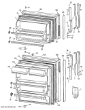 Section Diagram and Parts List for TBX16SASJRWH  General Electric Refrigerator