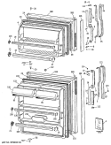 Section Diagram and Parts List for TBX16DASJRAD  General Electric Refrigerator
