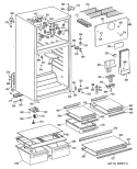 Section Diagram and Parts List for TBX16JATBRWH  General Electric Refrigerator