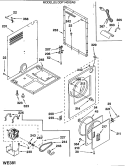 Section Diagram and Parts List for DDP1400SAB  General Electric Dryer