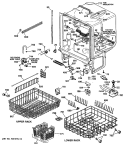 Section Diagram and Parts List for ZBD3100V60BB  General Electric Dishwasher