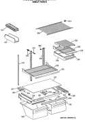 SHELF PARTS Diagram and Parts List for TBE21DASSRWH  General Electric Refrigerator