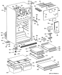Section Diagram and Parts List for TBX14GASFRAD  General Electric Refrigerator