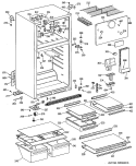 Section Diagram and Parts List for TBX14MASFRAD  General Electric Refrigerator