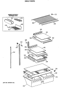 SHELF PARTS Diagram and Parts List for TBX18JASGRAD  General Electric Refrigerator