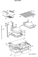 SHELF PARTS Diagram and Parts List for TBX19MASRRWH  General Electric Refrigerator