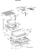 SHELF PARTS Diagram and Parts List for TBX19PATMRBB  General Electric Refrigerator