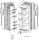 Section Diagram and Parts List for TFG20JASMWH  General Electric Refrigerator