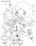 OVEN AND CABINET PARTS Diagram and Parts List for JE1250GV01  General Electric Microwave