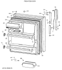 FRESH FOOD DOOR Diagram and Parts List for TBH18DATERWH  General Electric Refrigerator