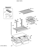 SHELF PARTS Diagram and Parts List for TBH18DATERWH  General Electric Refrigerator