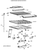 COMPARTMENT SEPARATOR PARTS Diagram and Parts List for TBH18DATERWH  General Electric Refrigerator