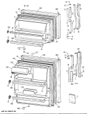 Section Diagram and Parts List for TBX16DATBRWH  General Electric Refrigerator