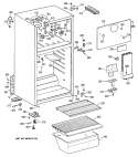Section Diagram and Parts List for TBX14AYTBLWH  General Electric Refrigerator