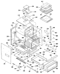 Section Diagram and Parts List for JGRP16GET2BB  General Electric Range