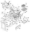 Section Diagram and Parts List for JGBP19GEV1WH  General Electric Range
