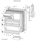 FRESH FOOD DOOR Diagram and Parts List for TBX21DASSRAD  General Electric Refrigerator