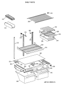 SHELF PARTS Diagram and Parts List for TBX21DASSRAD  General Electric Refrigerator