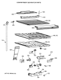 COMPARTMENT SEPARATOR PARTS Diagram and Parts List for TBX21MASSRWH  General Electric Refrigerator
