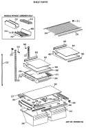 SHELF PARTS Diagram and Parts List for TBX22JASSRWH  General Electric Refrigerator