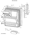 FRESH FOOD DOOR Diagram and Parts List for TBE18DASTRWH  General Electric Refrigerator