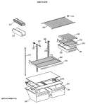 SHELF PARTS Diagram and Parts List for TBE18DASTRWH  General Electric Refrigerator
