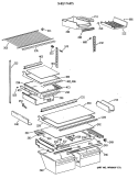 SHELF PARTS Diagram and Parts List for TBE19PASRRAA  General Electric Refrigerator