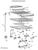 COMPARTMENT SEPARATOR PARTS Diagram and Parts List for TBE19PASRRAA  General Electric Refrigerator