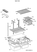 SHELF PARTS Diagram and Parts List for TBE21DASVRWH  General Electric Refrigerator