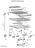 COMPARTMENT SEPARATOR PARTS Diagram and Parts List for TBE21JASTRAD  General Electric Refrigerator